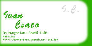 ivan csato business card